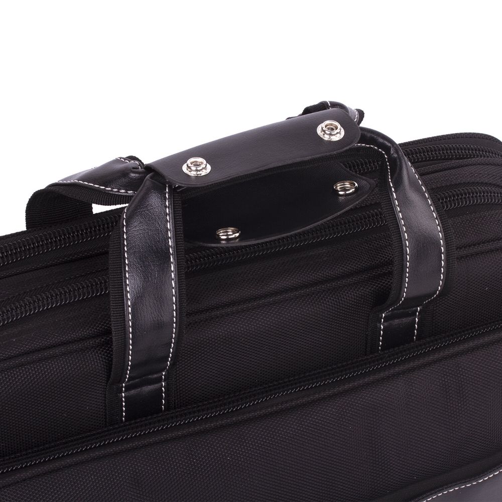Сумка портфель BRAUBERG CARBON с отделением для ноутбука 15-16", 2 отделения, черная, 31х41х13 см