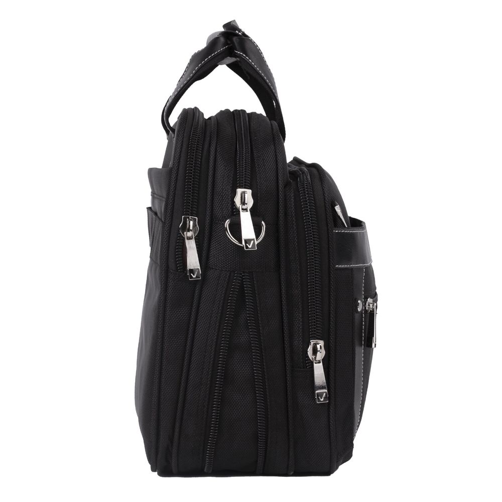 Сумка портфель BRAUBERG CARBON с отделением для ноутбука 15-16", 2 отделения, черная, 31х41х13 см