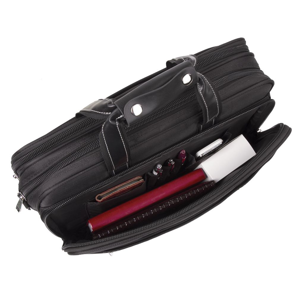 Сумка портфель BRAUBERG CARBON с отделением для ноутбука 15-16", 2 отделения, черная, 31х41х13 см
