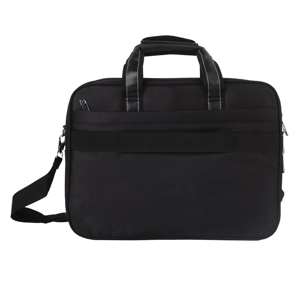 Сумка портфель BRAUBERG CARBON с отделением для ноутбука 15-16", 2 отделения, черная, 31х41х13 см