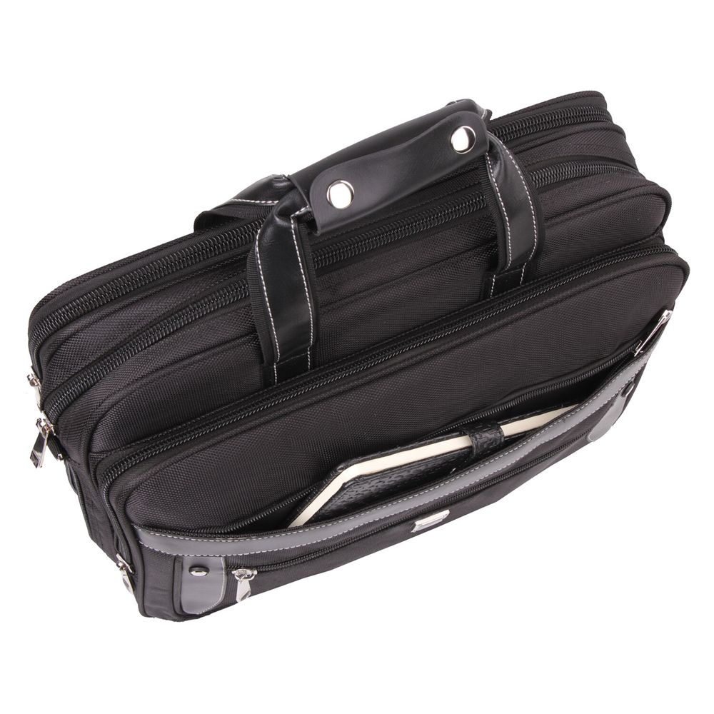 Сумка портфель BRAUBERG CARBON с отделением для ноутбука 15-16", 2 отделения, черная, 31х41х13 см