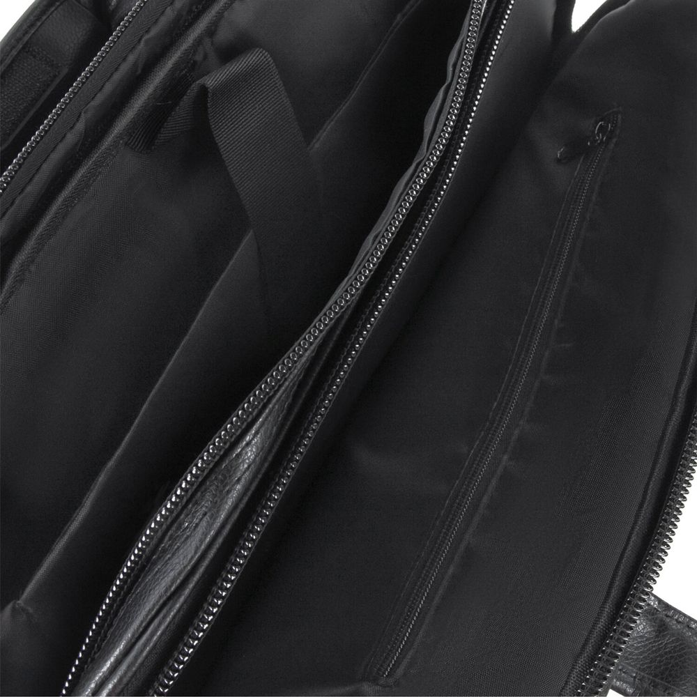 Сумка портфель BRAUBERG CARBON с отделением для ноутбука 15-16", 2 отделения, экокожа, черная, 32х41х12 см