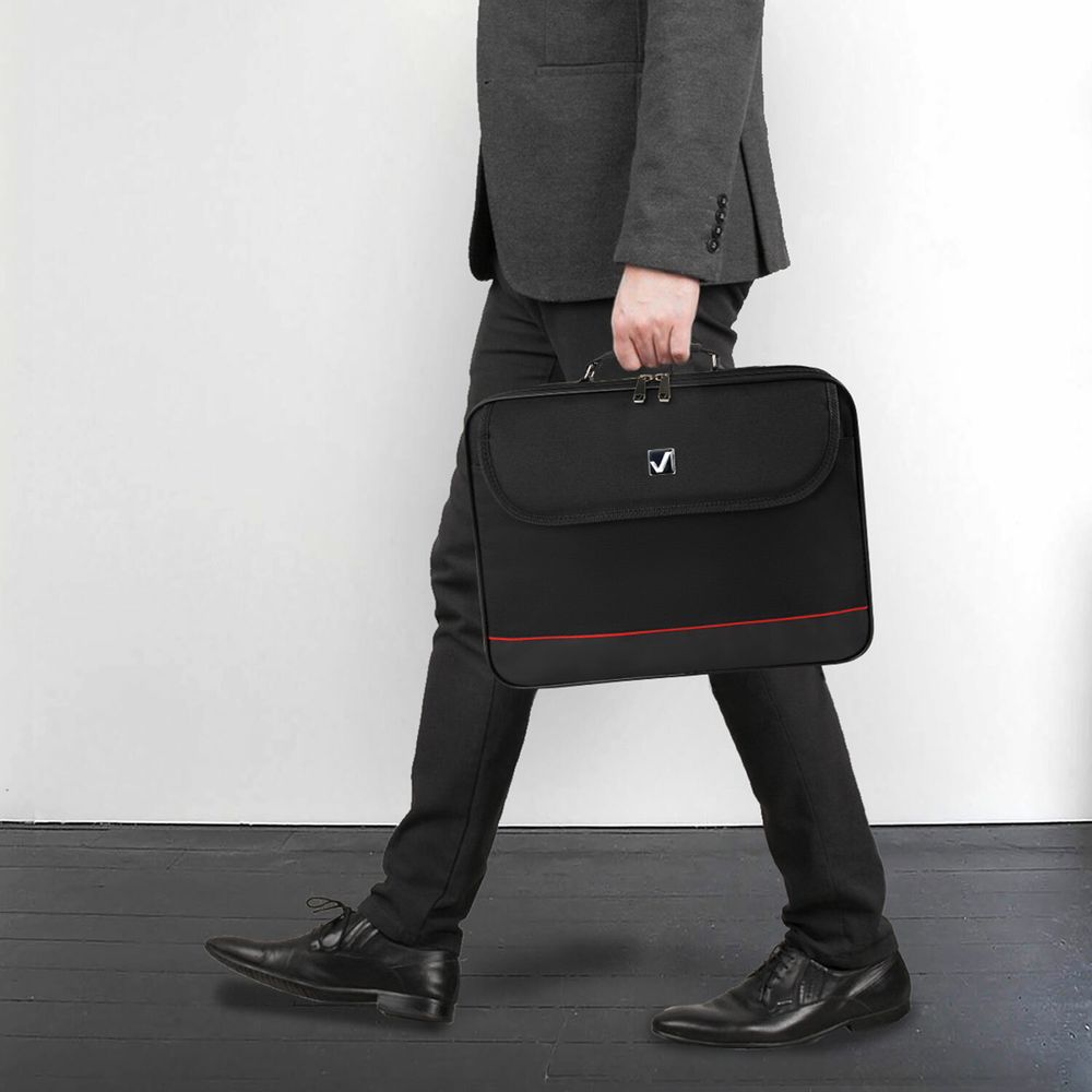 Сумка портфель BRAUBERG MOTIVE с отделением для ноутбука 15,6", откидная крышка, "Profi", черная, 30х40х7 см