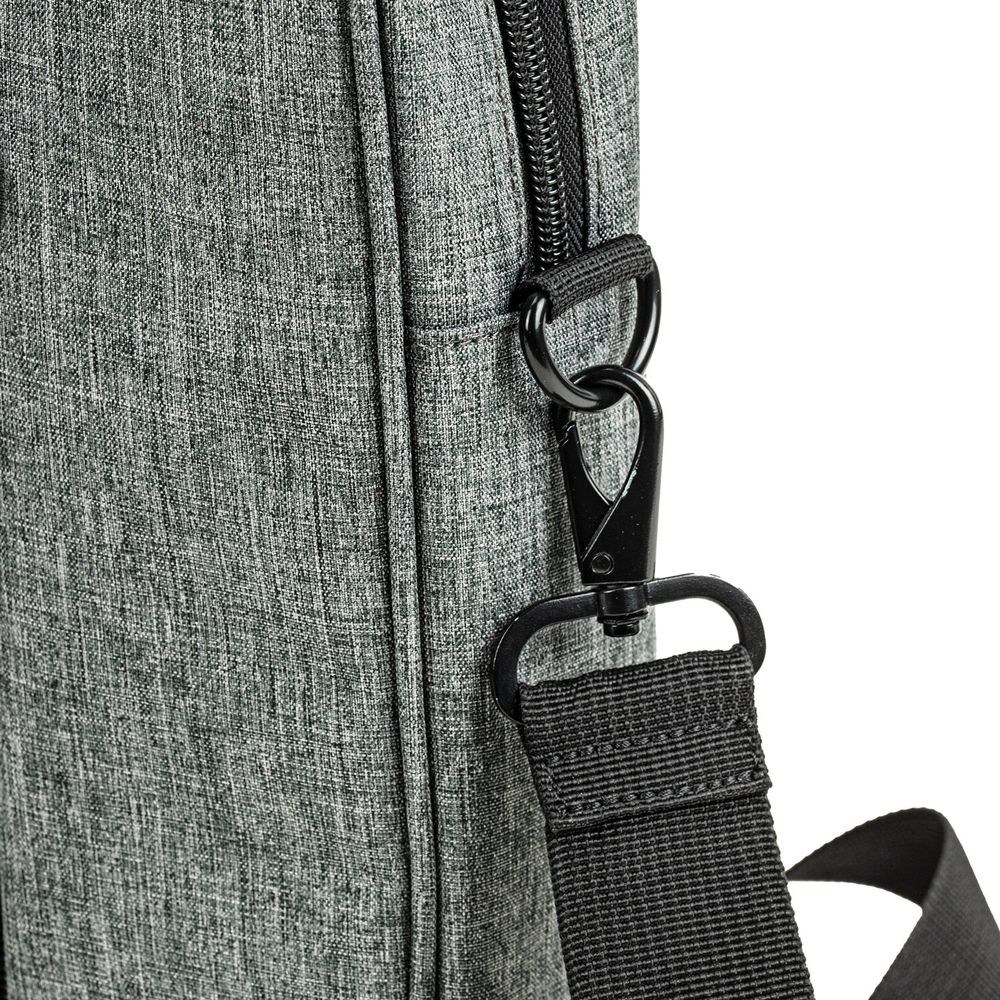 Сумка портфель BRAUBERG OFFICE с отделением для ноутбука 17,3", светло-серый меланж, 34х44х6 см