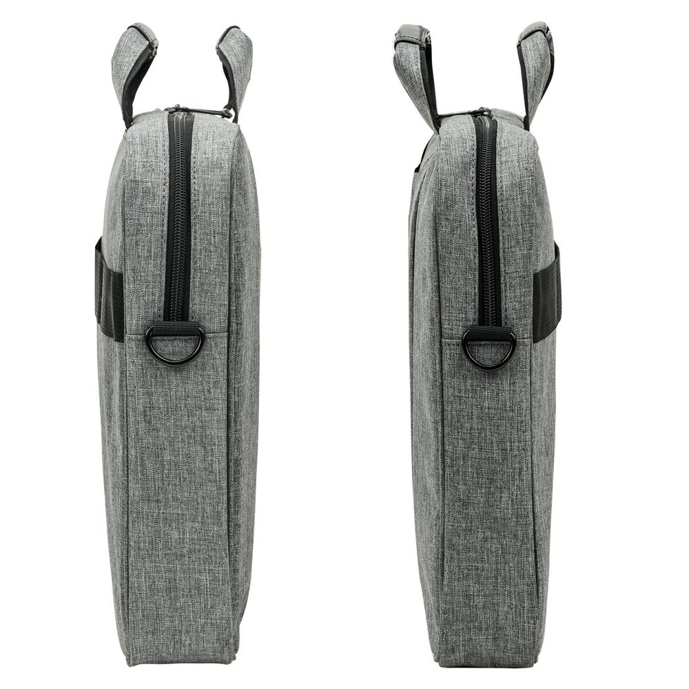 Сумка портфель BRAUBERG OFFICE с отделением для ноутбука 17,3", светло-серый меланж, 34х44х6 см