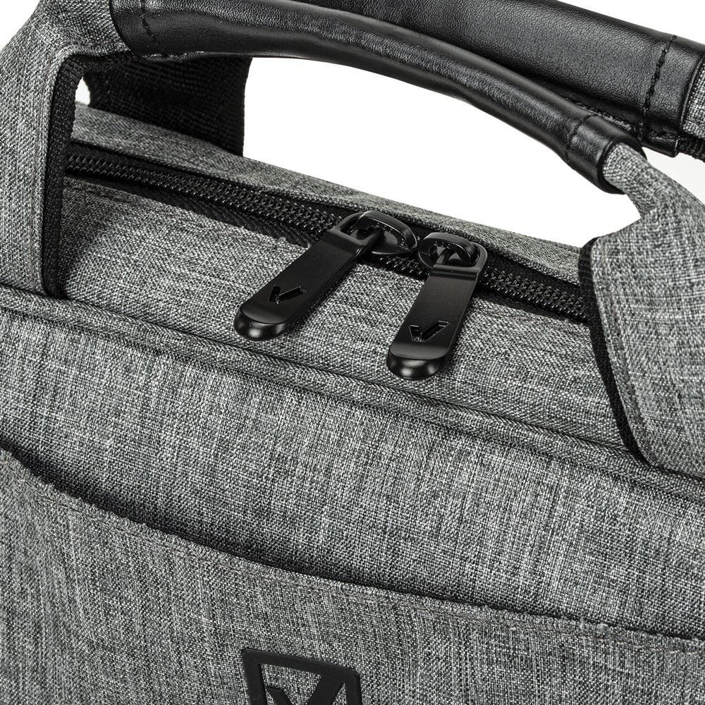 Сумка портфель BRAUBERG OFFICE с отделением для ноутбука 17,3", светло-серый меланж, 34х44х6 см