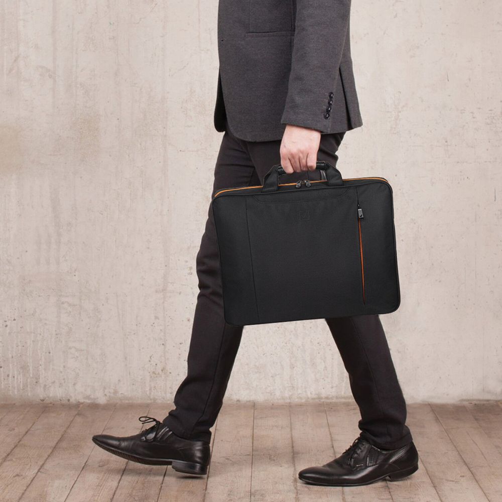 Сумка портфель BRAUBERG OFFICE с отделением для ноутбука 17,3", черная, 34х44х6 см