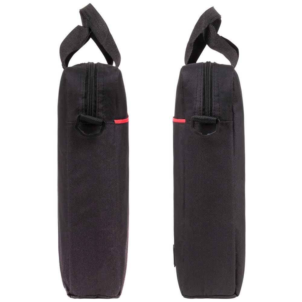 Сумка портфель BRAUBERG PRACTICAL с отделением для ноутбука 15,6", "Red line", черная, 29х40х7 см