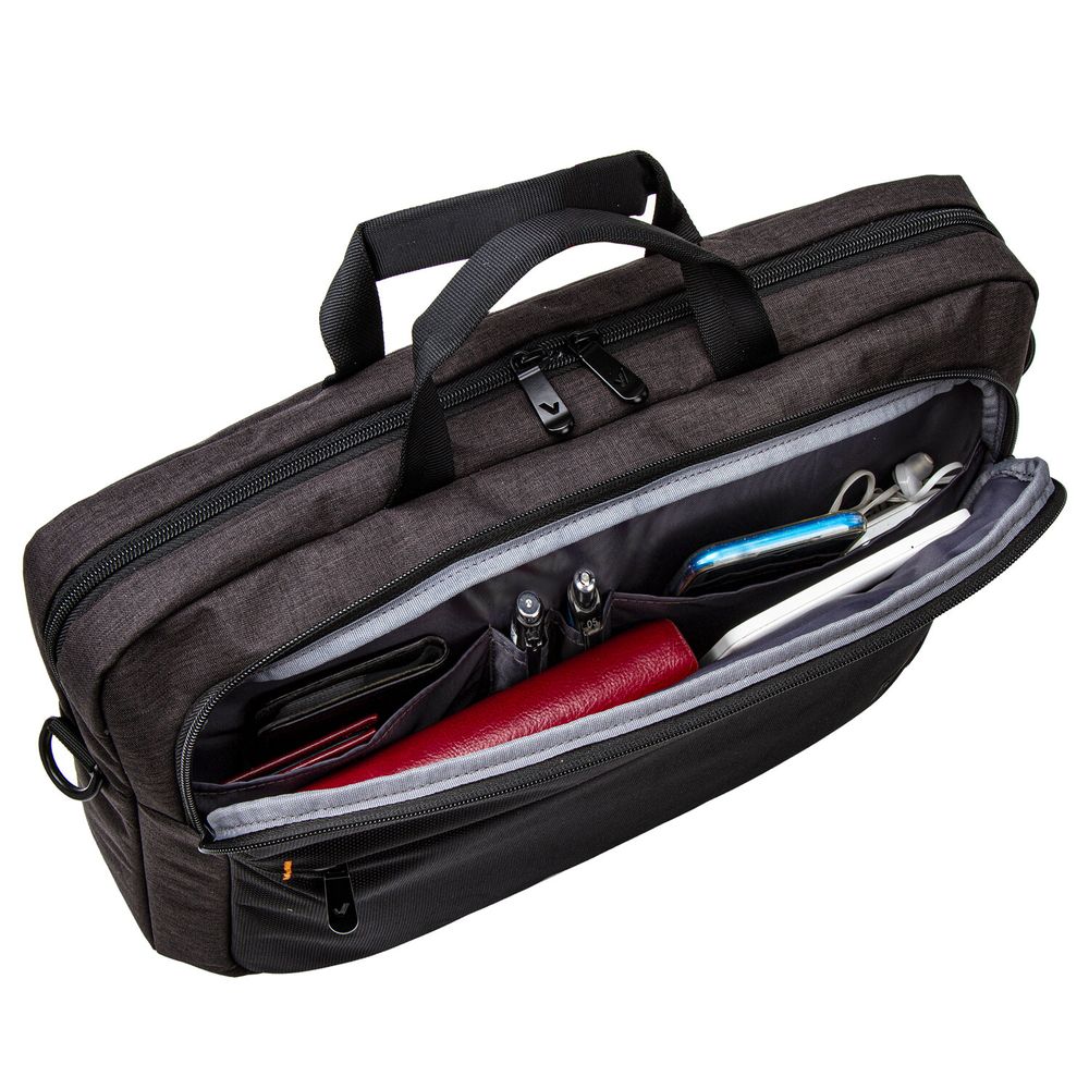 Сумка портфель BRAUBERG PRAGMATIC с отделением для ноутбука 15-16", "Vector", серо-черная, 30х42х8 см