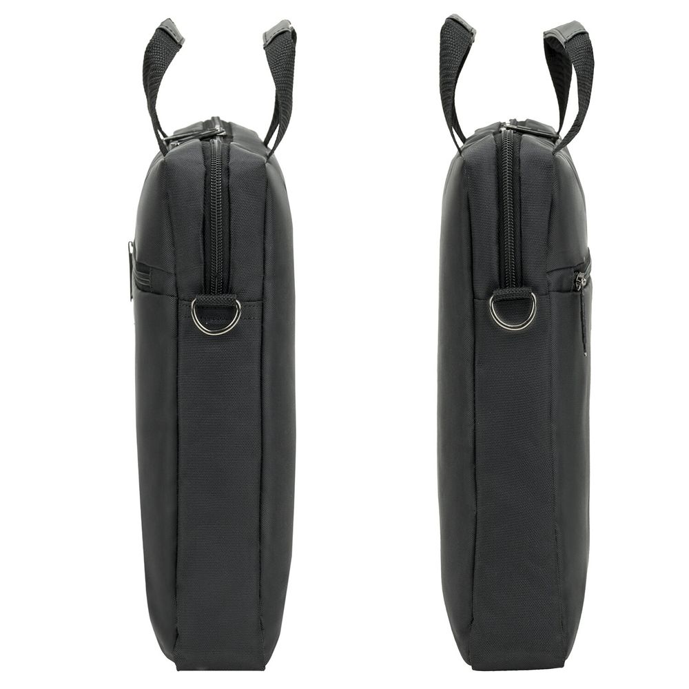 Сумка портфель HEIKKI TEMPO (ХЕЙКИ) с отделением для ноутбука 15,6", карман, Rush, черная, 30х40х4 см