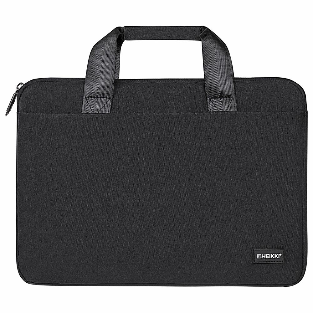 Сумка портфель HEIKKI ULTRA (ХЕЙКИ) с отделением для ноутбука 15,6", Total black, черная, 28х39х3 см