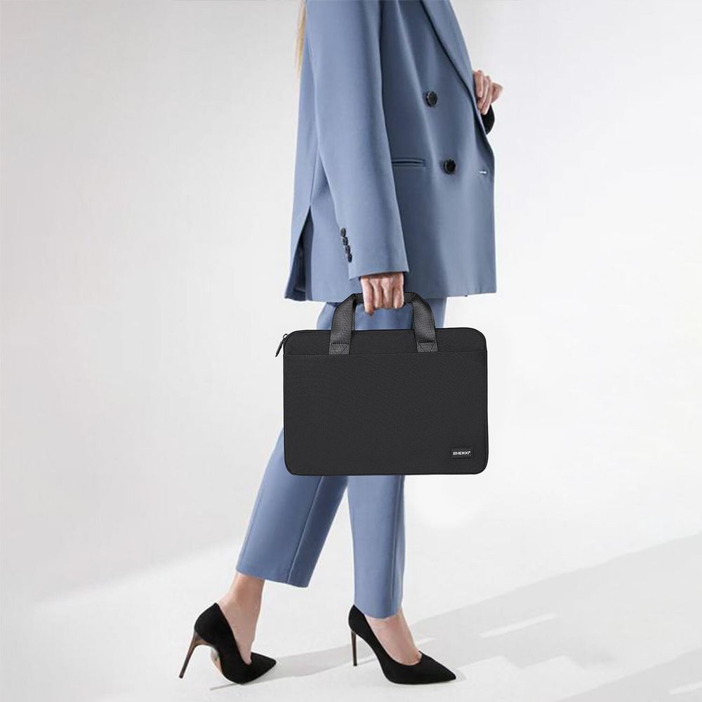 Сумка портфель HEIKKI ULTRA (ХЕЙКИ) с отделением для ноутбука 15,6", Total black, черная, 28х39х3 см