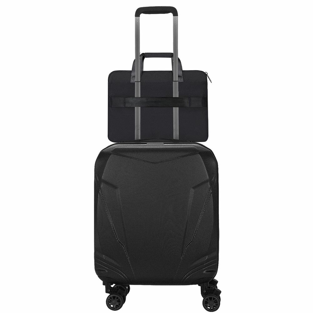 Сумка портфель HEIKKI ULTRA (ХЕЙКИ) с отделением для ноутбука 15,6", Total black, черная, 28х39х3 см