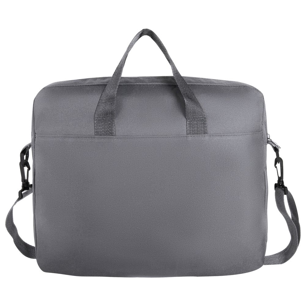 Сумка для документов STAFF MANAGER на молнии с карманом, полиэстер, серо-бирюзовая, 32х37х5 см