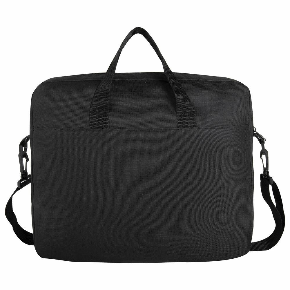 Сумка для документов STAFF MANAGER на молнии с карманом, полиэстер, черно-серый, 32х37х5 см