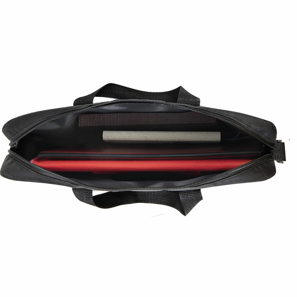 Сумка для документов STAFF MANAGER на молнии с карманом, полиэстер, черно-серый, 32х37х5 см