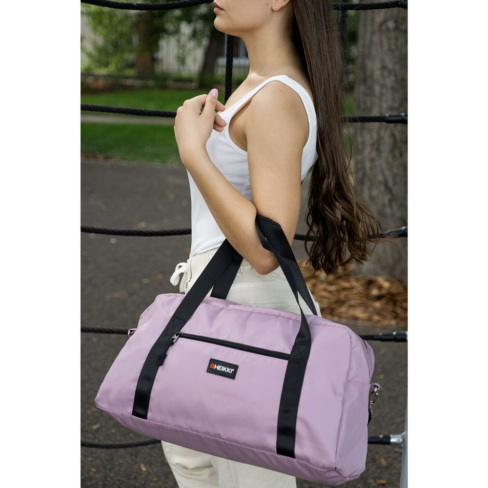Сумка спортивная HEIKKI EFFECT (ХЕЙКИ), металлическая фурнитура, пыльная роза, 26x48x21 см