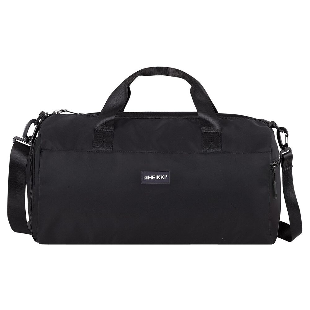 Сумка спортивная HEIKKI MOVE PLUS (ХЕЙКИ) с отделением для обуви и мокрых вещей, черная, 21x45x20 см