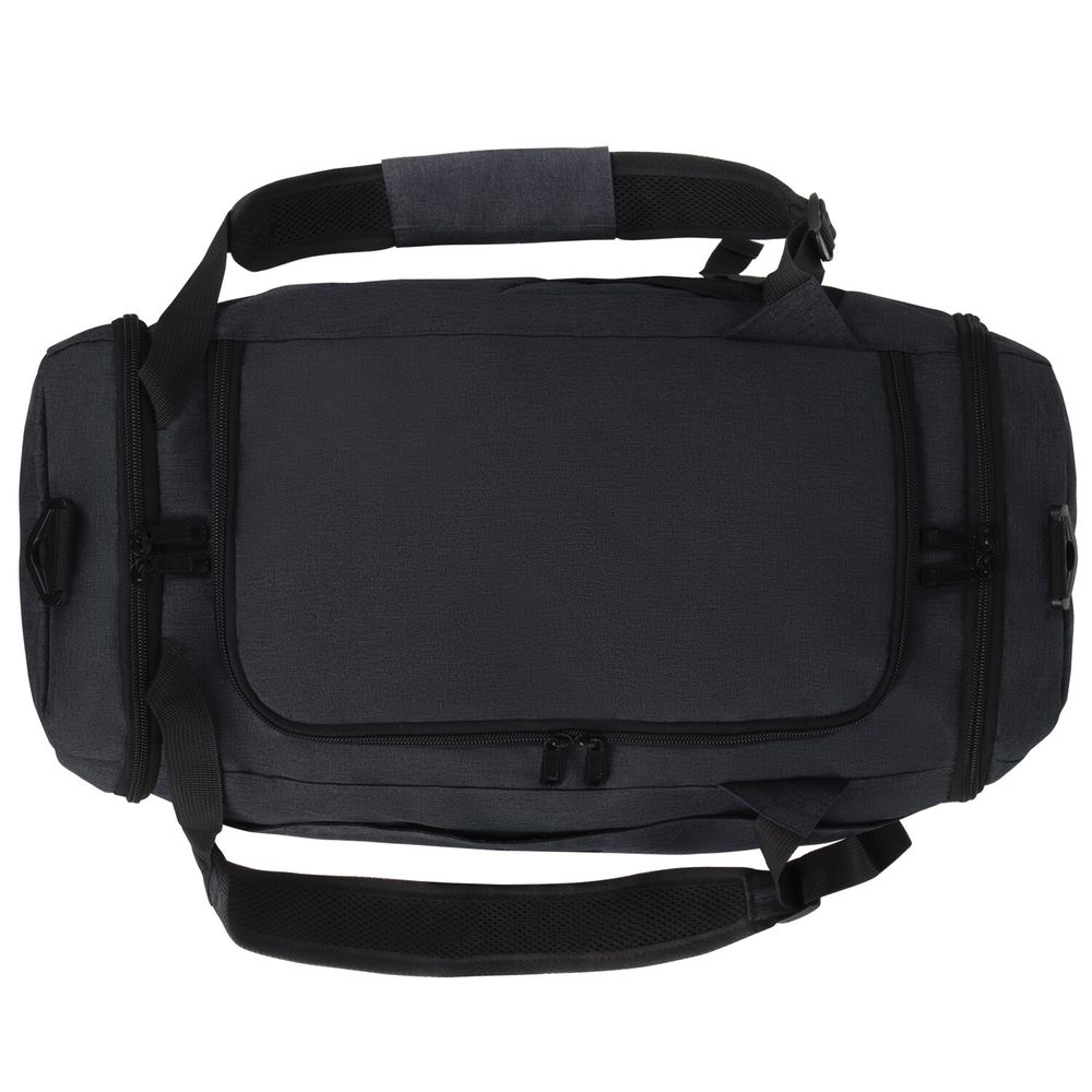 Сумка спортивная HEIKKI TRAVEL (ХЕЙКИ) с отделением для обуви, 7 карманов, темно-серая, 23х48х25 см