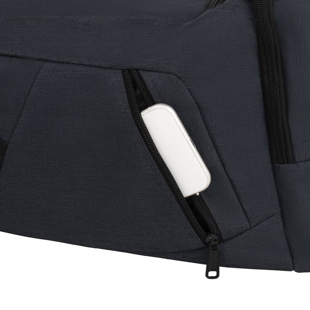 Сумка спортивная HEIKKI TRAVEL (ХЕЙКИ) с отделением для обуви, 7 карманов, темно-серая, 23х48х25 см