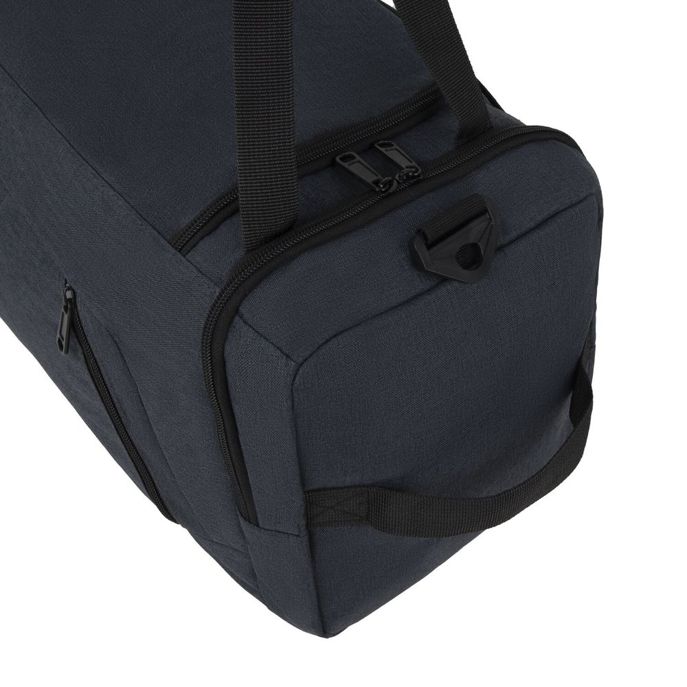 Сумка спортивная HEIKKI TRAVEL (ХЕЙКИ) с отделением для обуви, 7 карманов, темно-серая, 23х48х25 см