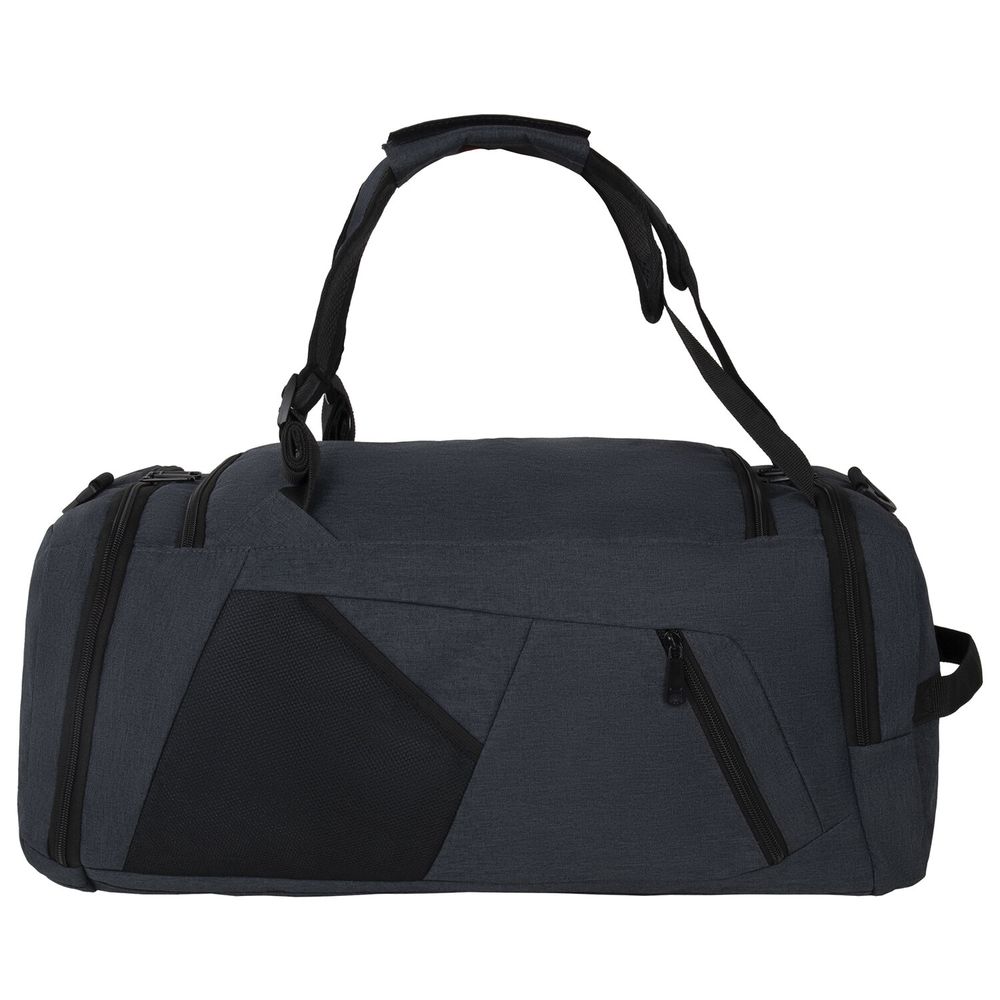 Сумка спортивная HEIKKI TRAVEL (ХЕЙКИ) с отделением для обуви, 7 карманов, темно-серая, 23х48х25 см