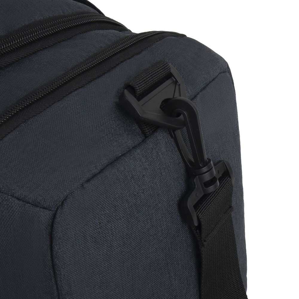 Сумка спортивная HEIKKI TRAVEL (ХЕЙКИ) с отделением для обуви, 7 карманов, темно-серая, 23х48х25 см