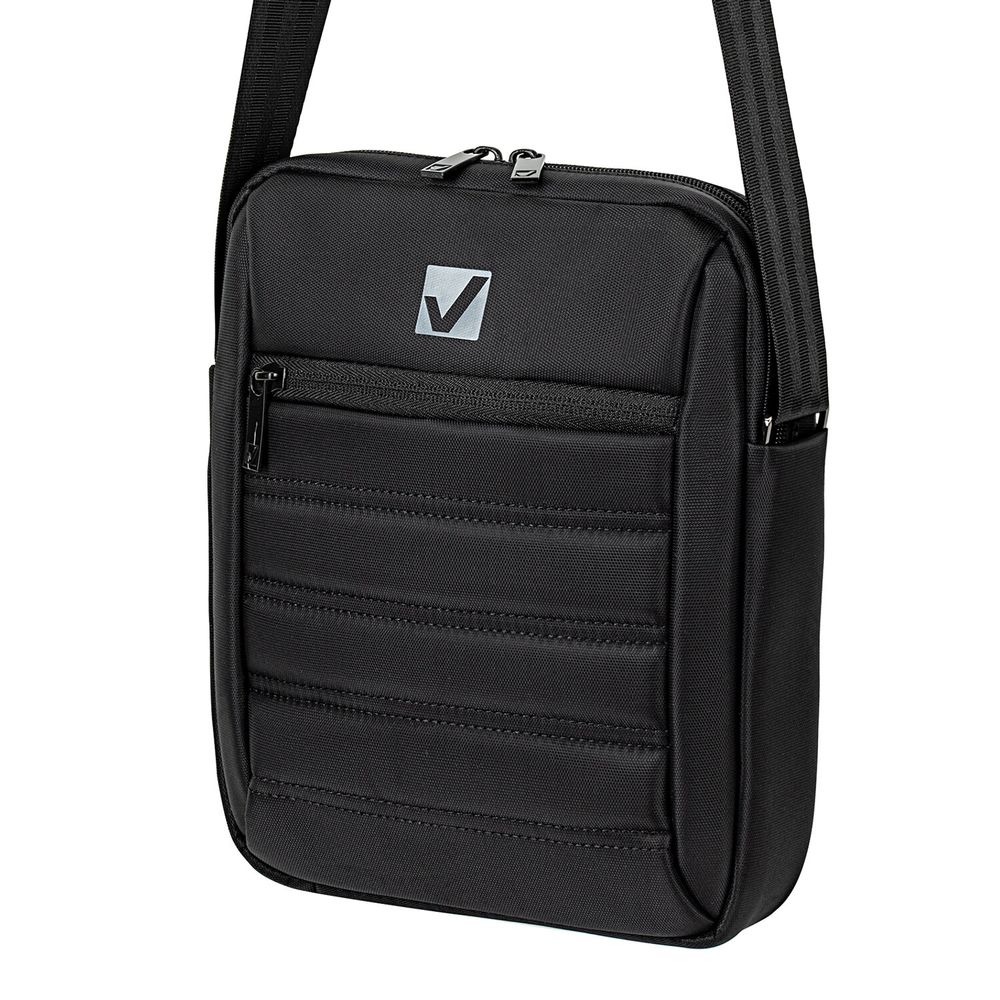 Сумка на плечо BRAUBERG COMPACT с отделением для планшета 9,7'', 2 кармана, черная, 26,5x22x5,5 см