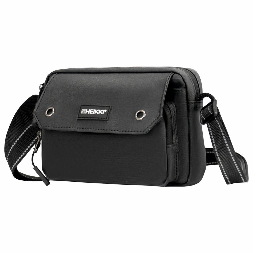 Сумка на плечо HEIKKI WALLET (ХЕЙКИ) два отделения, органайзер, черная, 15х20х5 см