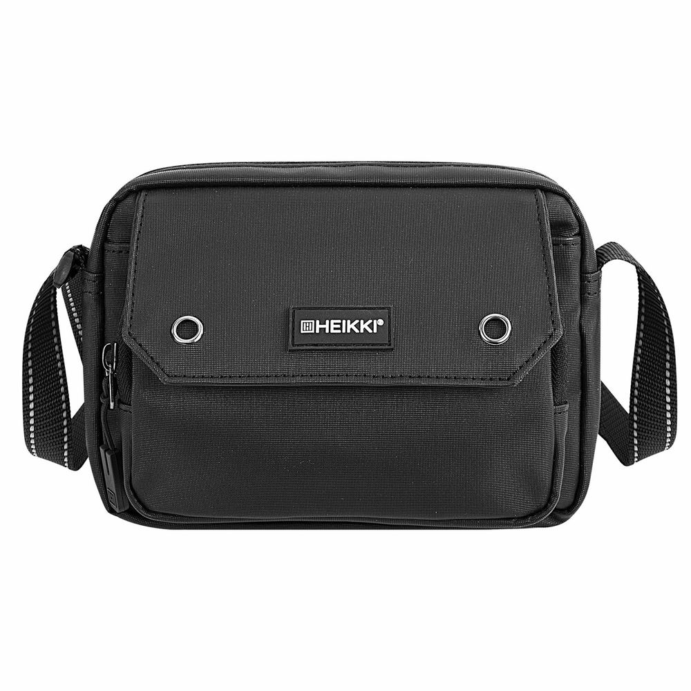 Сумка на плечо HEIKKI WALLET (ХЕЙКИ) два отделения, органайзер, черная, 15х20х5 см