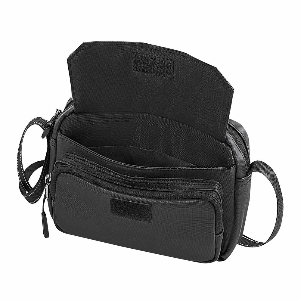 Сумка на плечо HEIKKI WALLET (ХЕЙКИ) два отделения, органайзер, черная, 15х20х5 см