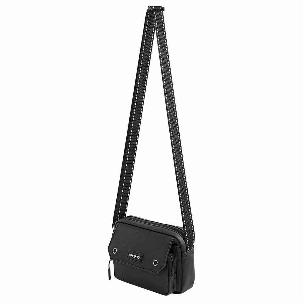 Сумка на плечо HEIKKI WALLET (ХЕЙКИ) два отделения, органайзер, черная, 15х20х5 см