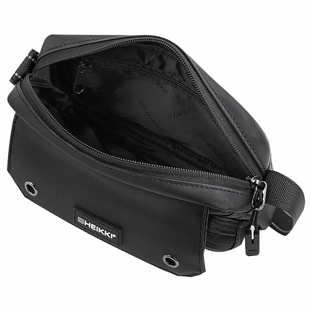 Сумка на плечо HEIKKI WALLET (ХЕЙКИ) два отделения, органайзер, черная, 15х20х5 см