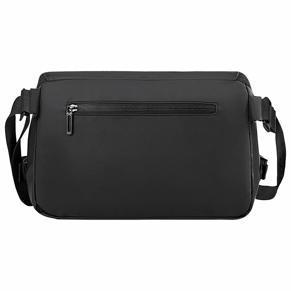 Сумка на плечо большая HEIKKI STREAM (ХЕЙКИ), карман-антивор, А5, черная, 22х31х8 см