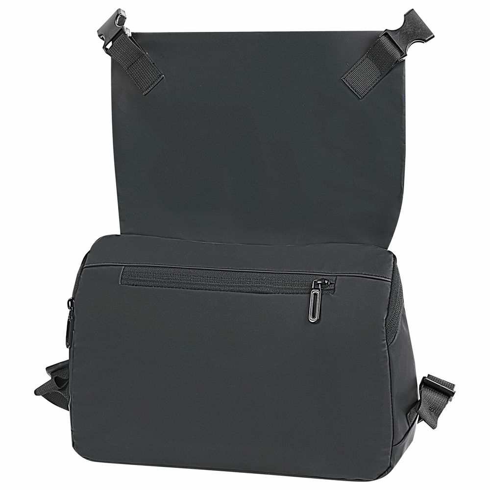 Сумка на плечо большая HEIKKI STREAM (ХЕЙКИ), карман-антивор, А5, черная, 22х31х8 см