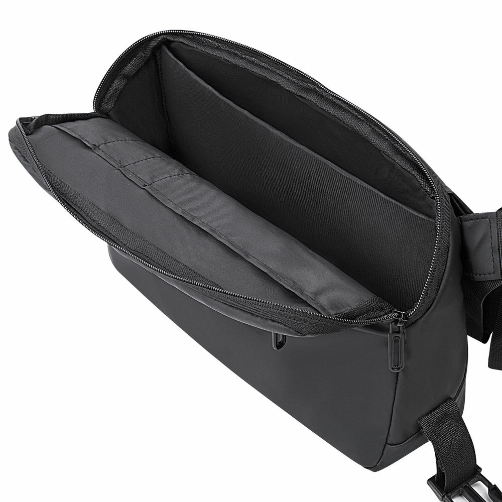 Сумка на плечо большая HEIKKI STREAM (ХЕЙКИ), карман-антивор, А5, черная, 22х31х8 см