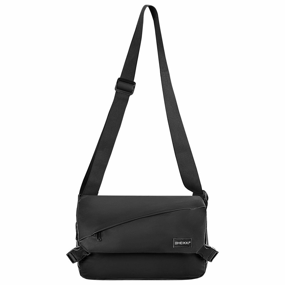 Сумка на плечо большая HEIKKI STREAM (ХЕЙКИ), карман-антивор, А5, черная, 22х31х8 см