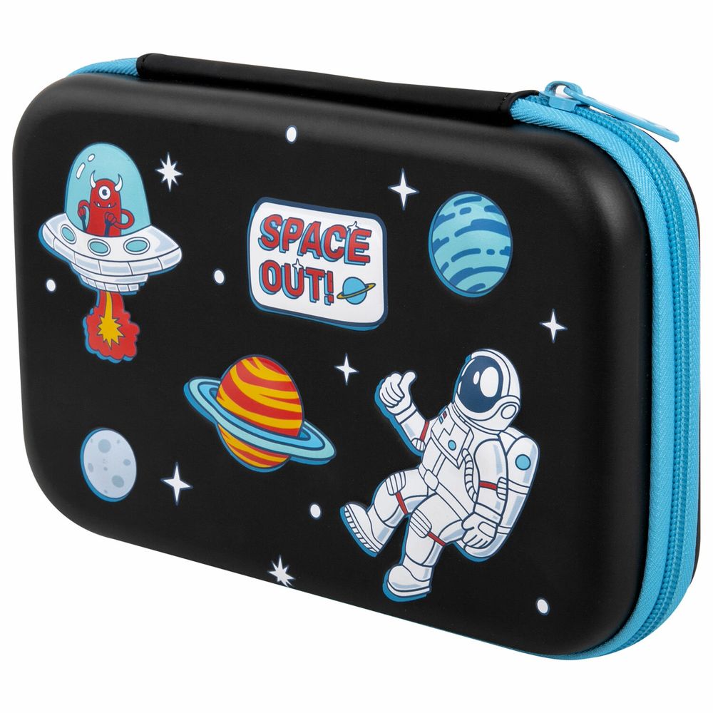 Пенал BRAUBERG KIDS большой удобный с откидной планкой, EVA, 22х15х4 см, "Space out"