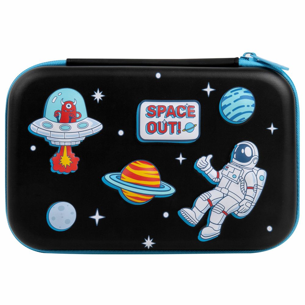 Пенал BRAUBERG KIDS большой удобный с откидной планкой, EVA, 22х15х4 см, "Space out"