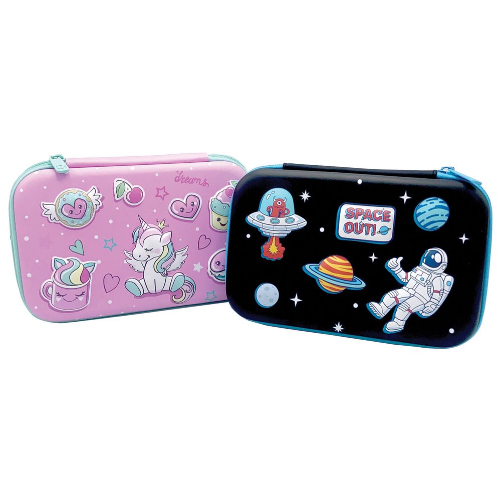 Пенал BRAUBERG KIDS большой удобный с откидной планкой, EVA, 22х15х4 см, "Space out"