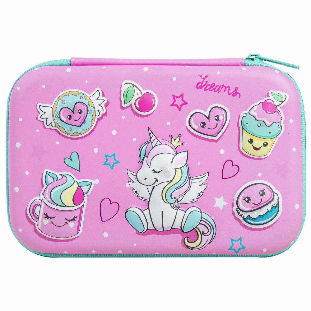 Пенал BRAUBERG KIDS большой удобный с откидной планкой, EVA, 22х15х4 см, "Unicorn dreams"
