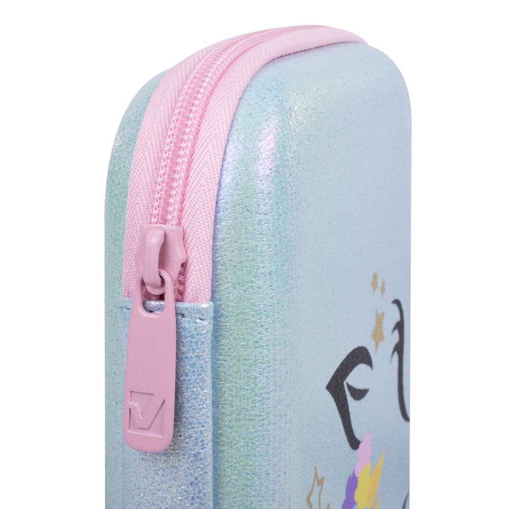 Пенал BRAUBERG SHINY, 1 отделение, 1 откидная планка, EVA, 22х13х4 см, "Unicorn"