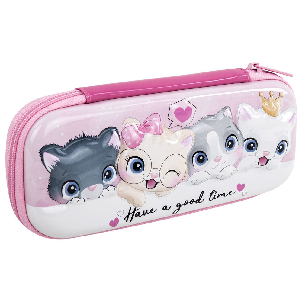 Пенал BRAUBERG, 1 отделение, 1 откидная планка, EVA 3D, 22х10х5 см, "Cats"