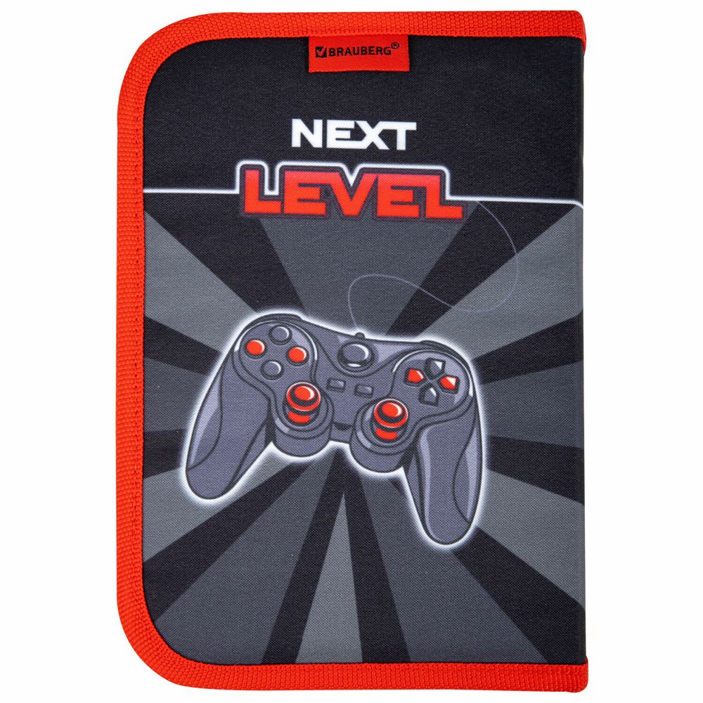 Пенал BRAUBERG, 1 отделение, 1 откидная планка, полиэстер, 21х14 см, "Next level"