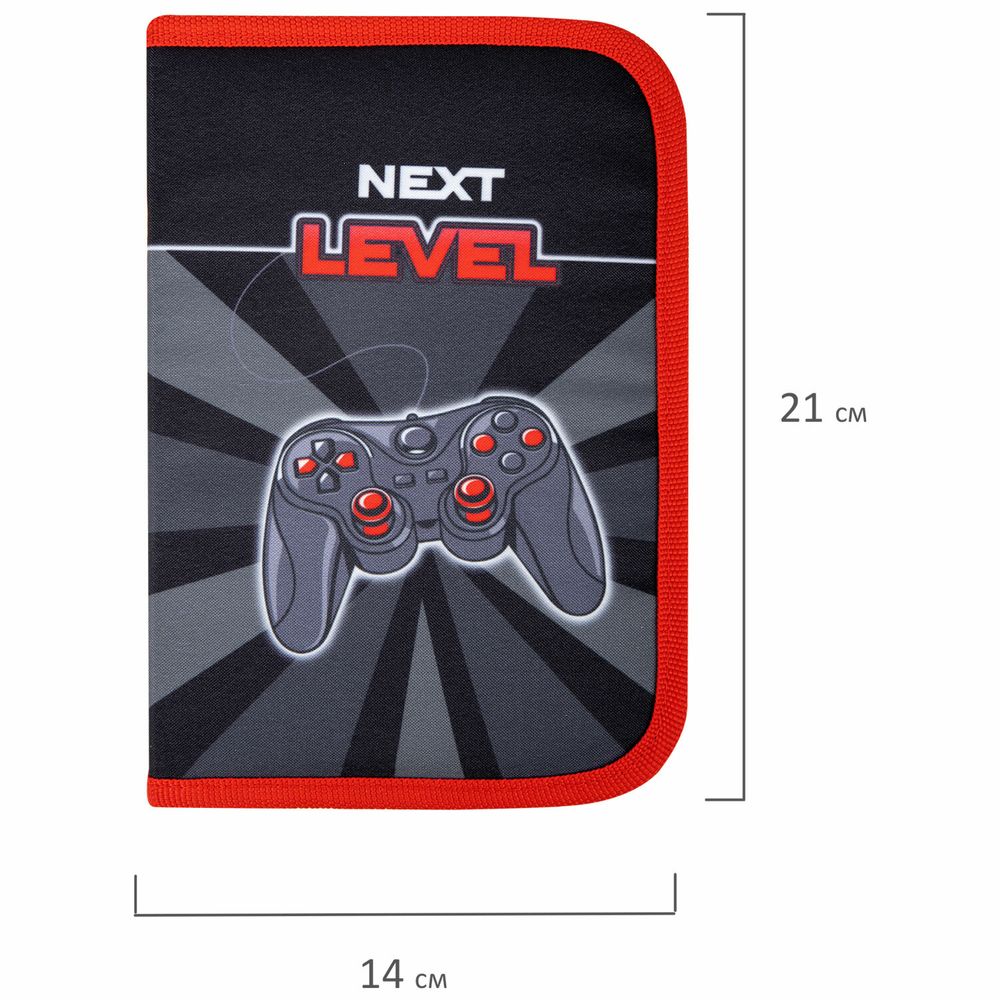 Пенал BRAUBERG, 1 отделение, 1 откидная планка, полиэстер, 21х14 см, "Next level"