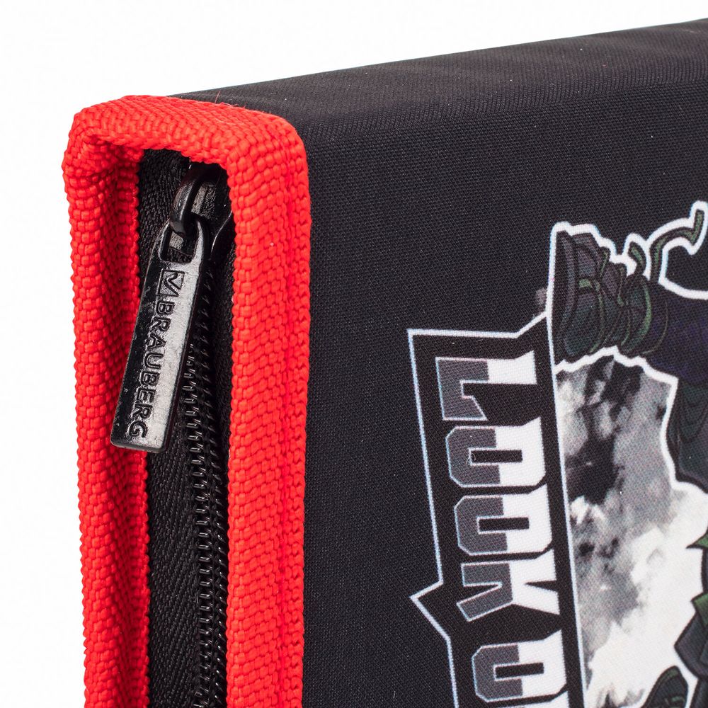 Пенал BRAUBERG, 1 отделение, 2 откидные планки, полиэстер, 21х14 см, "Ninja"