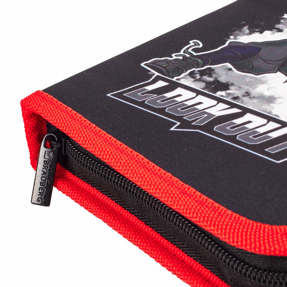 Пенал BRAUBERG, 1 отделение, 2 откидные планки, полиэстер, 21х14 см, "Ninja"