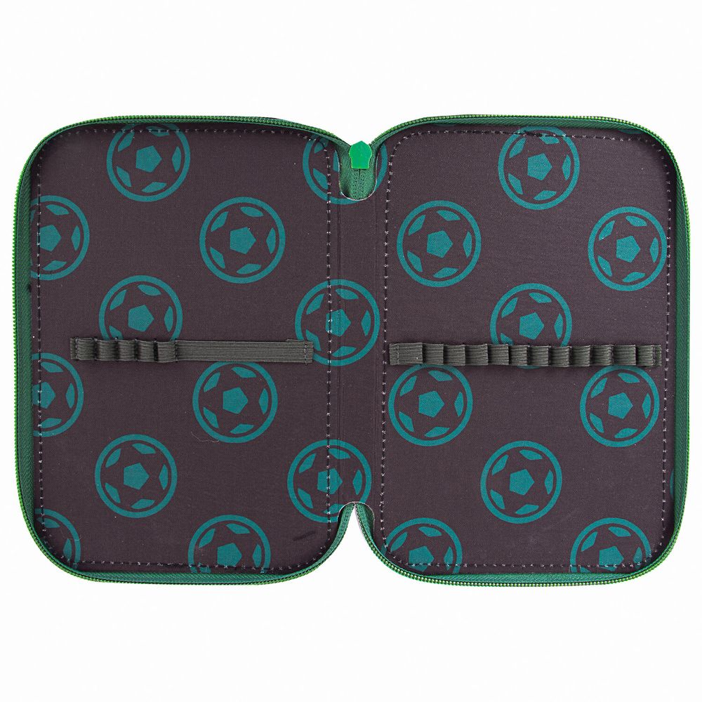 Пенал BRAUBERG, 2 отделения, полиэстер, 21х14 см, "Fire football"