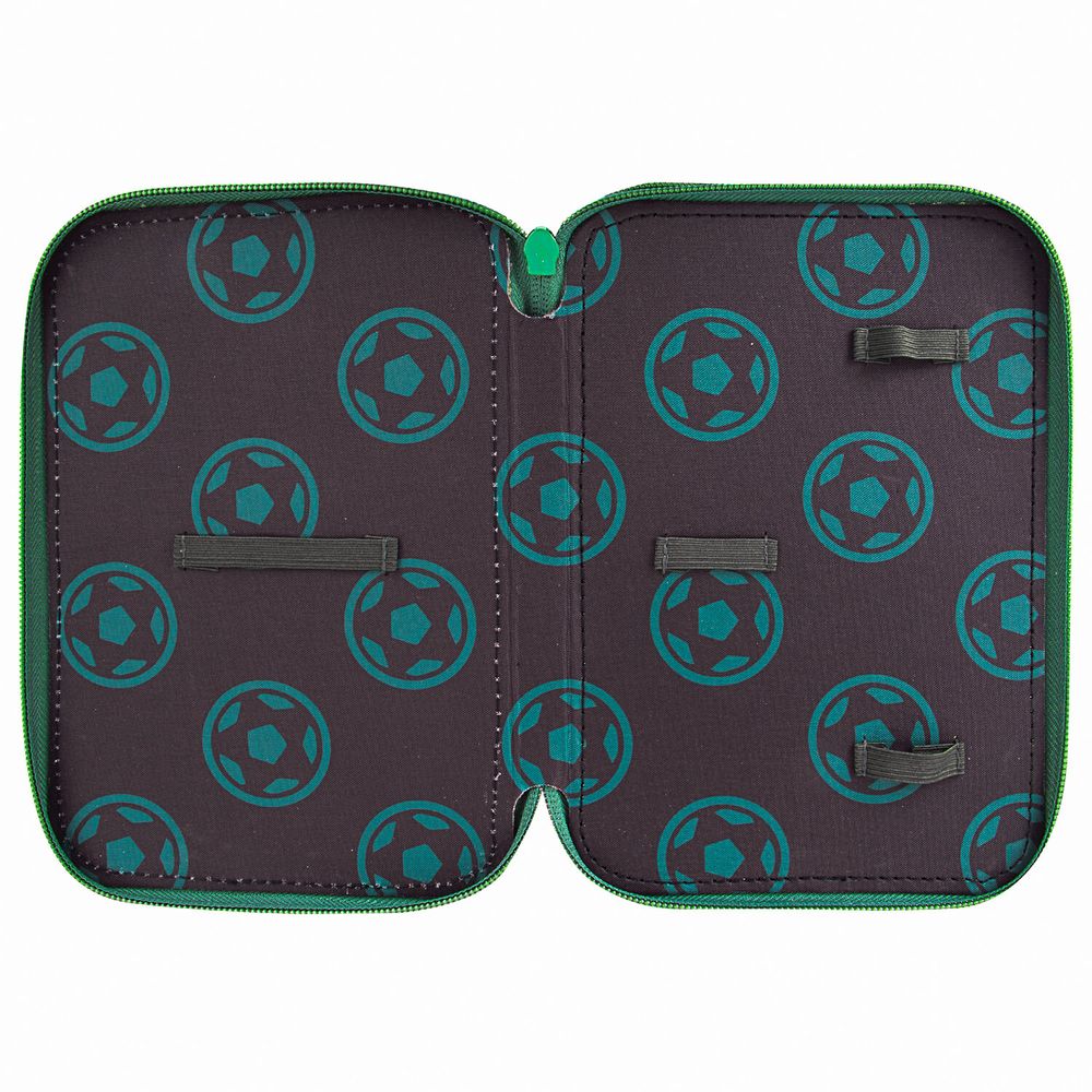 Пенал BRAUBERG, 2 отделения, полиэстер, 21х14 см, "Fire football"