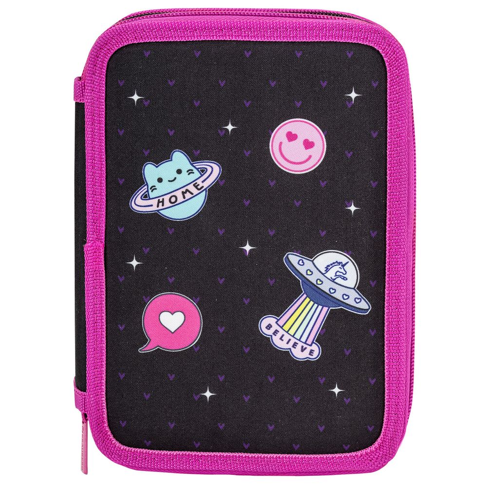 Пенал BRAUBERG, 3 отделения, полиэстер, 21х14 см, "Space sweets"